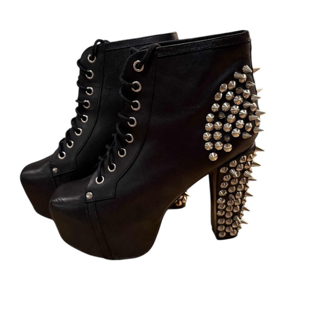 Jeffrey Campbell Lita Spike Studded Lace Up Boots